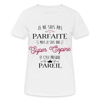 Super Copine - T-shirt respirant Femme - blanc - Devant - AI Model Female 172 dark (172cm)
