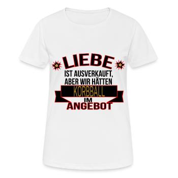 KORBBALL - Frauen T-Shirt atmungsaktiv - Weiß - Vorne - AI Model Female 172 dark (172cm)