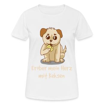 Conquérir mon coeur avec des biscuits <3 chiens animaux - T-shirt respirant Femme - blanc - Devant - AI Model Female 172 dark (172cm)