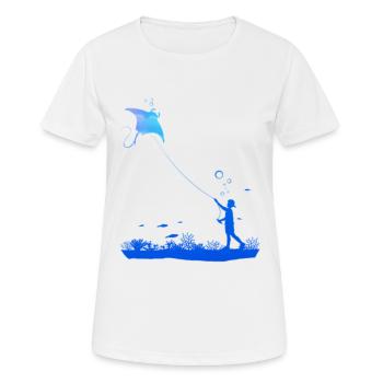 Skate Underwater Hang Gliding Diver Gift - Women's Breathable T-Shirt - white - Front - AI Model Female 172 dark (172cm)