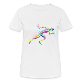 Sprinter Sprint Läufer Laufen Joggen Sport - Frauen T-Shirt atmungsaktiv - Weiß - Vorne - AI Model Female 172 dark (172cm)