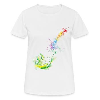 Bunte Gitarre Musiker Geschenkidee für Gitarristen - Frauen T-Shirt atmungsaktiv - Weiß - Vorne - AI Model Female 172 dark (172cm)