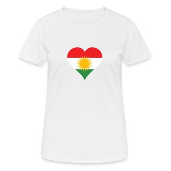 Amour du Kurdistan - T-shirt respirant Femme - blanc - Devant - AI Model Female 172 dark (172cm)