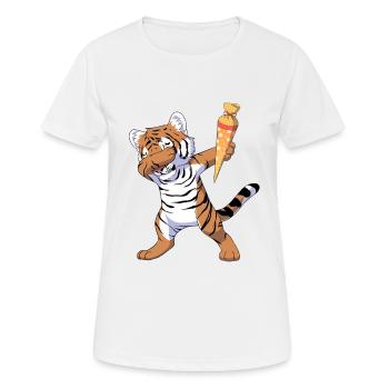 Écolier tamponner - T-shirt respirant Femme - blanc - Devant - AI Model Female 172 dark (172cm)