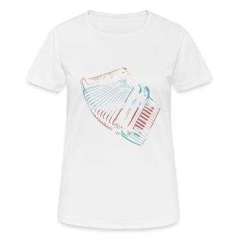 Retro Farben Akkordeon Musiker Geschenkidee - Frauen T-Shirt atmungsaktiv - Weiß - Vorne - AI Model Female 172 dark (172cm)