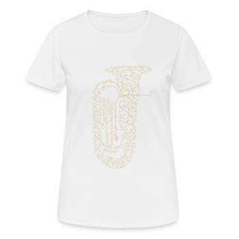 Tuba Musiker Tubist Geschenkidee - Frauen T-Shirt atmungsaktiv - Weiß - Vorne - AI Model Female 172 dark (172cm)