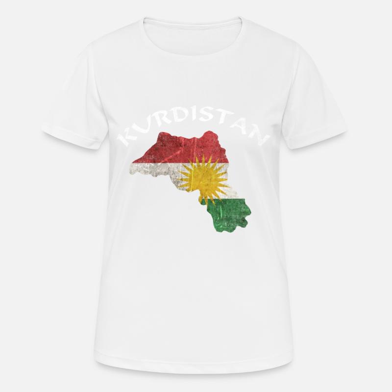 Cadeau kurde drapeau kurde - T-shirt respirant Femme - blanc