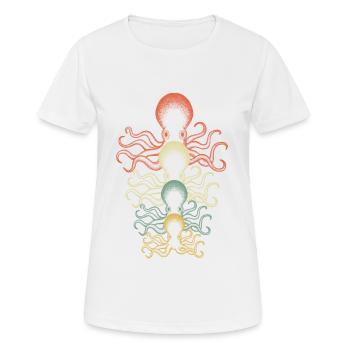Retro Kraken Tintenfisch Oktopus Taucher Geschenk - Frauen T-Shirt atmungsaktiv - Weiß - Vorne - AI Model Female 172 dark (172cm)