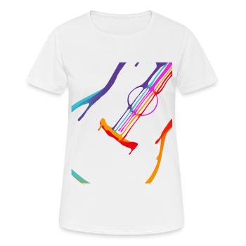 Farbverlauf Akustische Gitarre - Frauen T-Shirt atmungsaktiv - Weiß - Vorne - AI Model Female 172 dark (172cm)