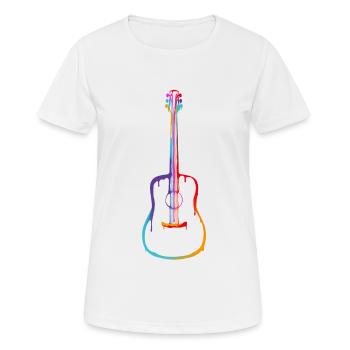 Dégradé de couleur Guitare acoustique - T-shirt respirant Femme - blanc - Devant - AI Model Female 172 dark (172cm)