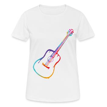 Dégradé de couleur Guitare acoustique - T-shirt respirant Femme - blanc - Devant - AI Model Female 172 dark (172cm)