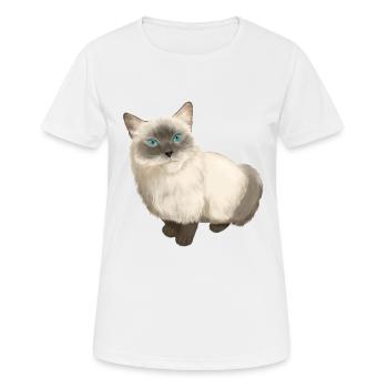 Ragdoll Katze - Frauen T-Shirt atmungsaktiv - Weiß - Vorne - AI Model Female 172 dark (172cm)