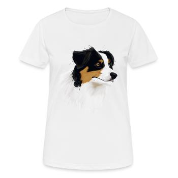 AUSTRALIAN SHEPHERD - T-shirt respirant Femme - blanc - Devant - AI Model Female 172 dark (172cm)