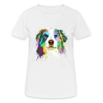 AUSTRALIAN SHEPHERD - T-shirt respirant Femme - blanc - Devant - AI Model Female 172 dark (172cm)