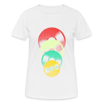 Retro Schallplatte - Frauen T-Shirt atmungsaktiv - Weiß - Vorne - AI Model Female 172 dark (172cm)