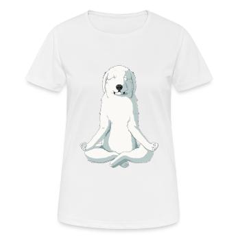 Yoga Great Pyrenees Dog - Women's Breathable T-Shirt - white - Front - AI Model Female 172 dark (172cm)