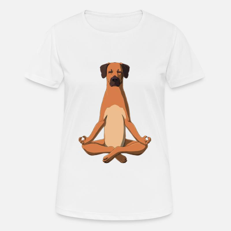 Yoga Rhodesian Ridgeback - Women's Breathable T-Shirt - white