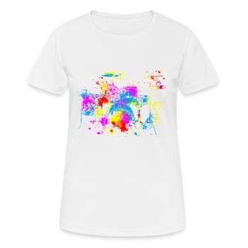 Drums - Women's Breathable T-Shirt - white - Front - AI Model Female 172 dark (172cm)