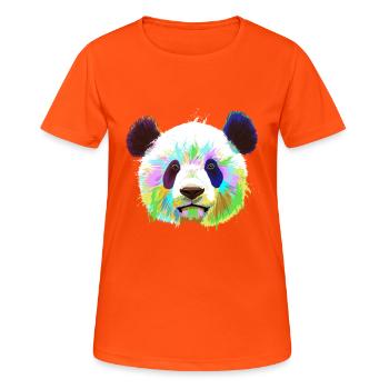 Splash Panda - T-shirt respirant Femme - orange néon - Devant - AI Model Female 172 dark (172cm)