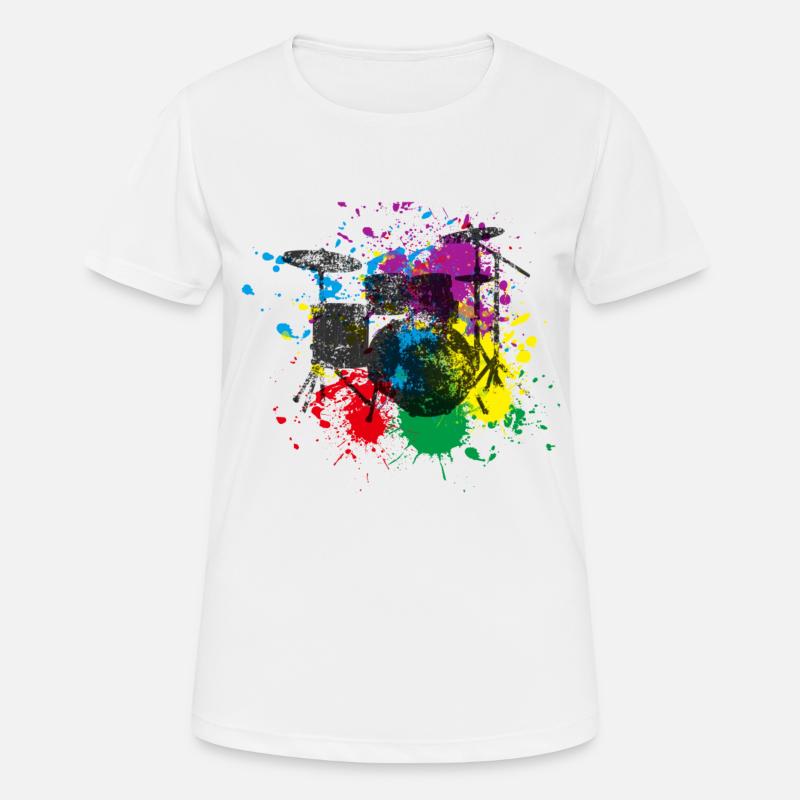 Drums Gift Idea for Drummer - Women's Breathable T-Shirt - white