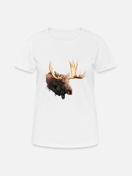 Elch - Frauen T-Shirt atmungsaktiv - Weiß