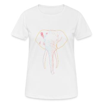 Éléphant - T-shirt respirant Femme - blanc - Devant - AI Model Female 172 dark (172cm)