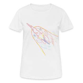 Huhn - Frauen T-Shirt atmungsaktiv - Weiß - Vorne - AI Model Female 172 dark (172cm)