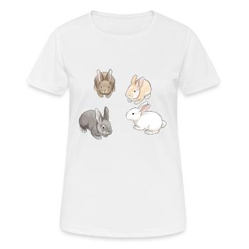 Rabbits Frends - Women's Breathable T-Shirt - white - Front - AI Model Female 172 dark (172cm)