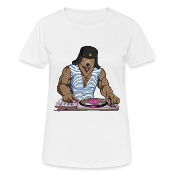 Russia Disc Jockey Bear - Women's Breathable T-Shirt - white - Front - AI Model Female 172 dark (172cm)