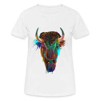 Splash Bison - T-shirt respirant Femme - blanc - Devant - AI Model Female 172 dark (172cm)