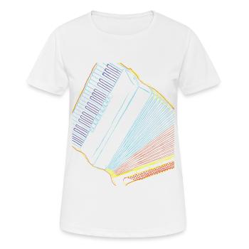 Accordéon musicien cadeau pour musiciens - T-shirt respirant Femme - blanc - Devant - AI Model Female 172 dark (172cm)