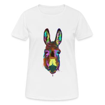 Esel Splash - Frauen T-Shirt atmungsaktiv - Weiß - Vorne - AI Model Female 172 dark (172cm)