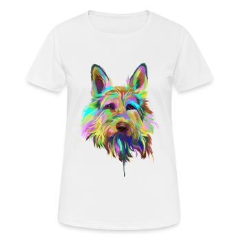 Berger de Picardie Dog Splash - Women's Breathable T-Shirt - white - Front - AI Model Female 172 dark (172cm)