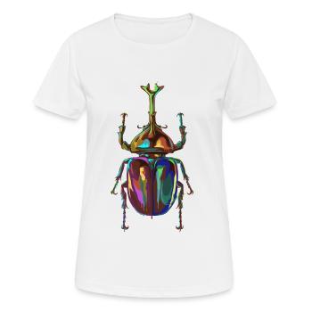 Farbiger Nashornkäfer - Frauen T-Shirt atmungsaktiv - Weiß - Vorne - AI Model Female 172 dark (172cm)