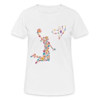 Fleurs Femme Joueuse de basket-ball - T-shirt respirant Femme - blanc - Devant - AI Model Female 172 dark (172cm)