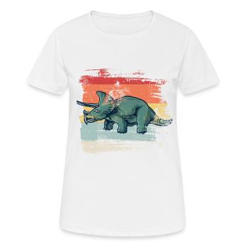 Retro Triceratops - Women's Breathable T-Shirt - white - Front - AI Model Female 172 dark (172cm)