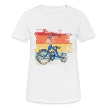 Tricycle rétro - T-shirt respirant Femme - blanc - Devant - AI Model Female 172 dark (172cm)