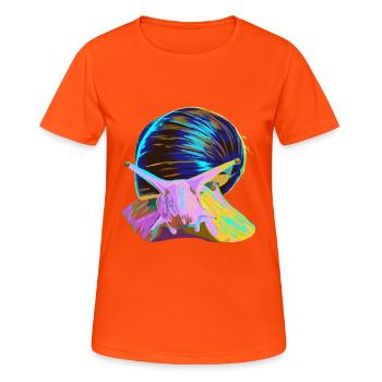 Splash Escargot - T-shirt respirant Femme - orange néon - Devant - AI Model Female 172 dark (172cm)