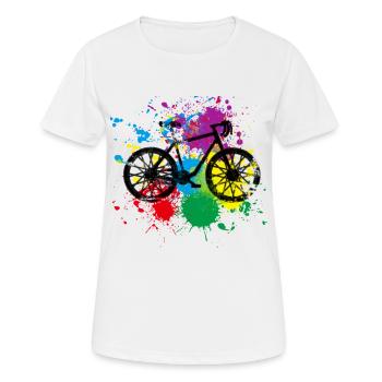 Splash Vélo - T-shirt respirant Femme - blanc - Devant - AI Model Female 172 dark (172cm)
