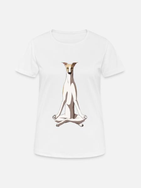 Meditating Whippet Dog - Women's Breathable T-Shirt - white