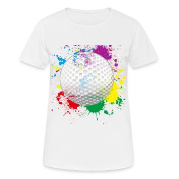 Farbiger Golfball - Frauen T-Shirt atmungsaktiv - Weiß - Vorne - AI Model Female 172 dark (172cm)