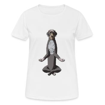 Méditant allemand Piqûre chien - T-shirt respirant Femme - blanc - Devant - AI Model Female 172 dark (172cm)