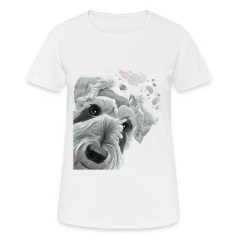 Chien museau curieux - T-shirt respirant Femme - blanc - Devant - AI Model Female 172 dark (172cm)