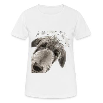 Curious Deerhound Dog - Women's Breathable T-Shirt - white - Front - AI Model Female 172 dark (172cm)