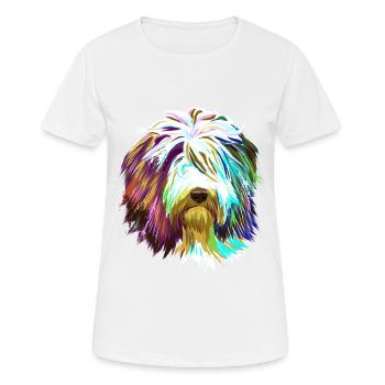 Splash Bearded Collie chien - T-shirt respirant Femme - blanc - Devant - AI Model Female 172 dark (172cm)