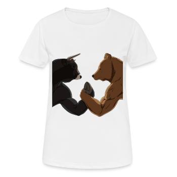 Arm wrestling bull against bear stock market - Women's Breathable T-Shirt - white - Front - AI Model Female 172 dark (172cm)