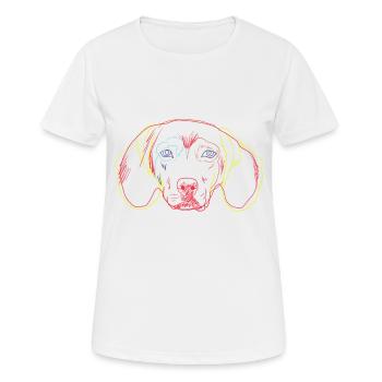 Bunter Tiroler Bracke Hund - Frauen T-Shirt atmungsaktiv - Weiß - Vorne - AI Model Female 172 dark (172cm)