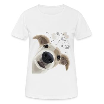 Curious Whippet Dog - Women's Breathable T-Shirt - white - Front - AI Model Female 172 dark (172cm)