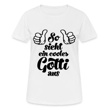 So sieht ein cooles Gotti aus Patentante Schweiz - Frauen T-Shirt atmungsaktiv - Weiß - Vorne - AI Model Female 172 dark (172cm)