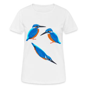 Kingfisher Birds - Women's Breathable T-Shirt - white - Front - AI Model Female 172 dark (172cm)